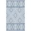 Light Blue and Ivory Handwoven Wool Cotton Area Rug