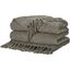 Gray Woven Chenille Knitted Throw Blanket with Tassels