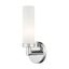 Aero Polished Chrome Direct Wired 1-Light Sconce with Satin Opal Glass