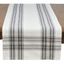 Cream and Black Cotton Plaid Table Runner, 16" x 72"