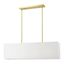 Summit Satin Brass 4-Light Linear Chandelier with Off-White Shade