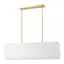 Summit Satin Brass 4-Light Linear Chandelier with Off-White Shade