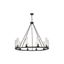 Beau Bronze 10-Light Circular Chandelier with Glass Shades