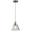 Avery 8.75" Brushed Nickel Mini Pendant with Clear Seeded Glass