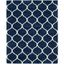 Navy and Ivory Moroccan Trellis Design Shag Rug 8' x 10'