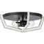 Matte Black and White Glass 2-Light Flush Mount Ceiling Fixture