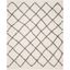 Ivory and Dark Grey High Pile Shag Area Rug