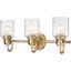 Kinsley Urban Gold 3-Light Vanity with Seeded Glass