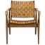 Light Brown Mahogany and Leather Safari Armchair