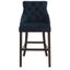 Elegant Navy Velvet and Chrome Wingback Bar Stool, Set of 2