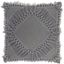 Charcoal Cotton Diamond Fringe 18" Square Throw Pillow