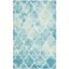 Turquoise and Ivory Hand-Tufted Wool Area Rug 5' x 8'