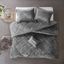 Gray King Velvet Diamond Quilted Comforter Set