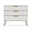 Rockefeller Off-White and Natural Wood Mid-Century Modern Dresser