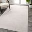 Ivory Low-Pile Washable Synthetic Area Rug, 9 x 12