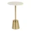 Tira Round White Marble and Gold Metal Side Table