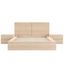 Light Brown Wood Queen Platform Bed with Nightstands