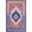 Tucson 6' x 9' Blue and Rust Synthetic Area Rug