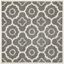 Ivory and Dark Grey Hand-Tufted Wool Square Rug