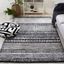 Elegant Square Black and Ivory Hand-Tufted Wool Area Rug - 6'