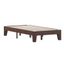 Walnut Twin Wood Platform Bed Frame with Slats