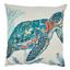 Sea Turtle Embroidered Square Throw Pillow, 20" Multicolor