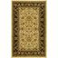 Ivory and Black Floral Rectangular Synthetic Area Rug