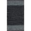 Mod-Chic Black and Grey Handmade Cowhide & Synthetic Flatweave Rug, 2' x 3'