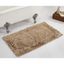 Shaggy Beige Cotton Bath Rug with Border, 24" x 40"