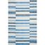 Bohemian Blue Stripe Handwoven Wool-Cotton Kids Area Rug 5'x8'