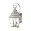 Brushed Nickel 2-Light Outdoor Wall Lantern with Clear Glass