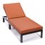 Chelsea Modern Orange Aluminum Outdoor Chaise Lounge with Cushions
