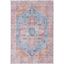 Serapi Blue and Rust Washable Rectangular Area Rug