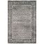 Ivory and Gray Floral Motif Rectangular Area Rug 6' x 9'