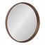 Travis 28" Round Bronze Wood Frame Modern Accent Wall Mirror