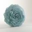 Aqua Round Flower Design Polyester Throw Pillow