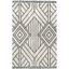 Luxurious Beige Synthetic 6'7" x 9' Shag Area Rug with Modern Diamond Fringe