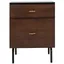 Transitional Walnut & Black Mahogany 2-Drawer Nightstand