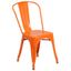 Orange Steel Indoor-Outdoor Stackable Side Chair