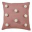 Pink Cotton Pom Pom Throw Pillow with Down Filling