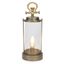 Vintage Gold Metal and Glass Lantern with LED Light