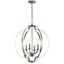 Classic Voleta 22" Wide 4-Light Cage Pendant in Brushed Nickel