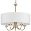 Brushed Bronze 5-Light Chandelier with White Drum Shade