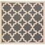 Anthracite & Beige 5'3" Square Synthetic Indoor/Outdoor Rug