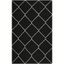 Handmade Black/Ivory Wool Flat Woven 4' x 6' Area Rug