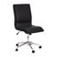 Ergonomic Black LeatherSoft Armless Swivel Task Chair with Chrome Base