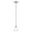 Brushed Nickel Mini Pendant with Alabaster Glass Shade