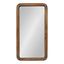 Pao 17" x 32" Rounded Rectangular Walnut Wood Vanity Mirror