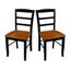 Elegant Black and Cherry Ladderback Wood Side Chair