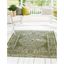 Green and Gray Synthetic 7' x 10' Outdoor Traditional Rectangular Rug